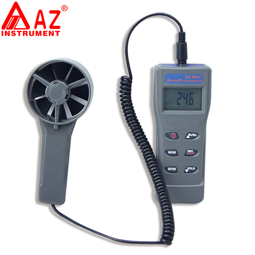 台湾衡欣AZ8902数字手持风速计 风量仪 多功能高精度风速仪