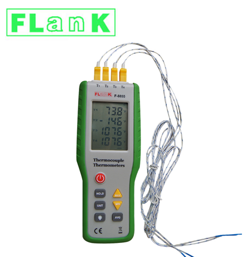 FLanK F-8855热电偶温度计 多路温度计 温度表 高精度温度计