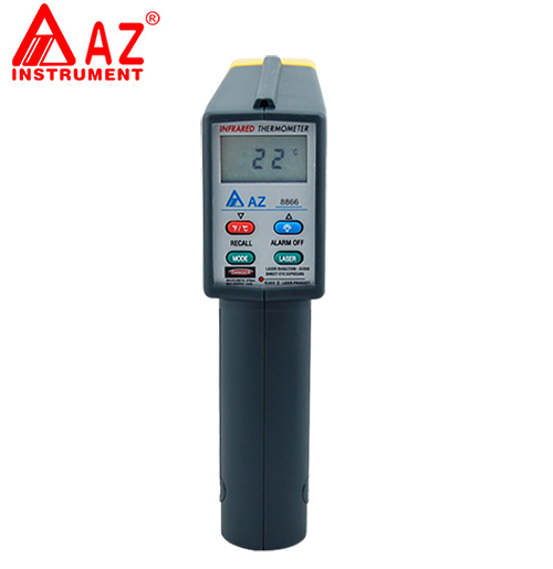 台湾衡欣AZ8866手持式红外线测温仪 非接触温度计 电子测温枪